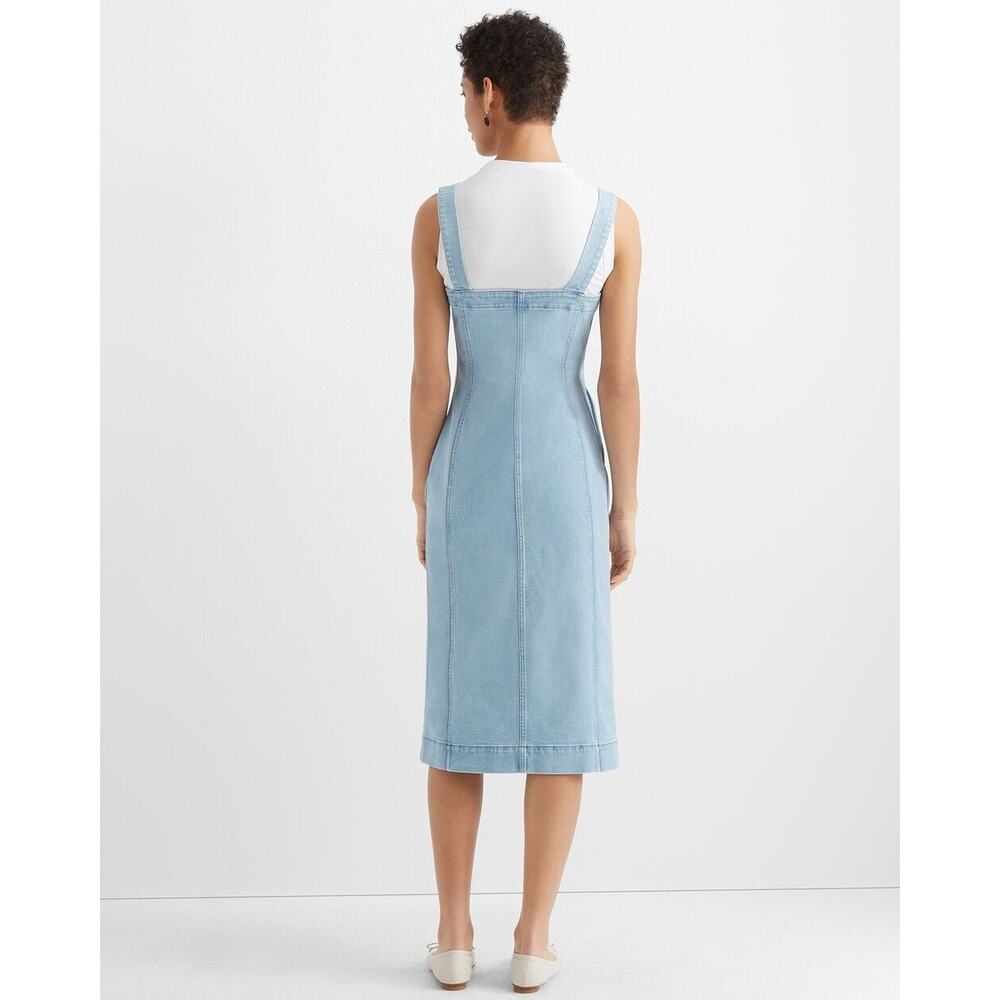 Club Monaco Denim Button Front Midi Dress Indigo Blue Size 10 NWT $249 Retail - Picture 3 of 11